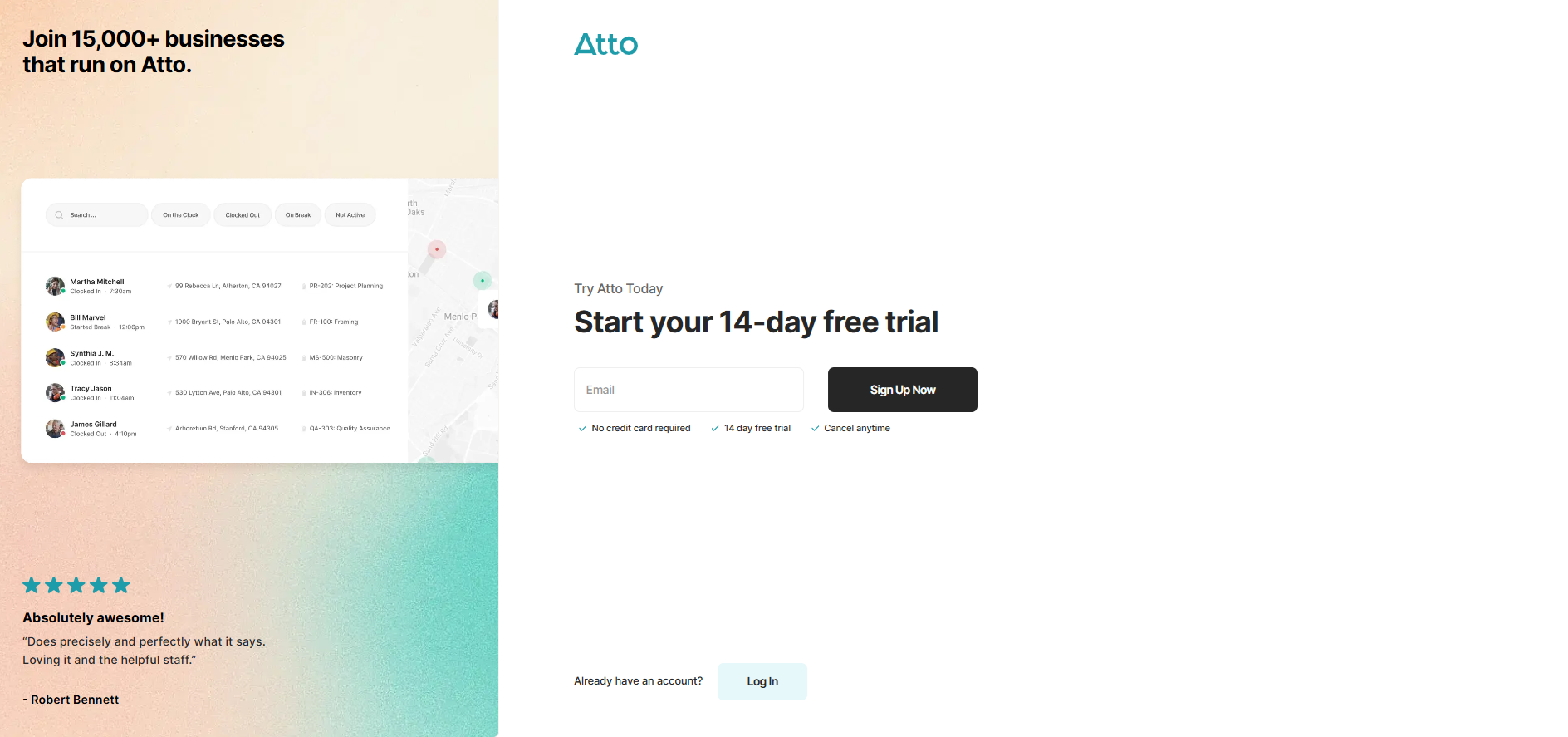 Atto Sign-up